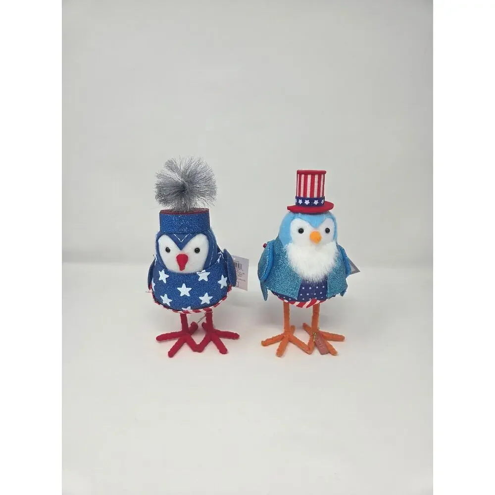Sam & Sparky Patriotic Americana 4th of July Felt Birds